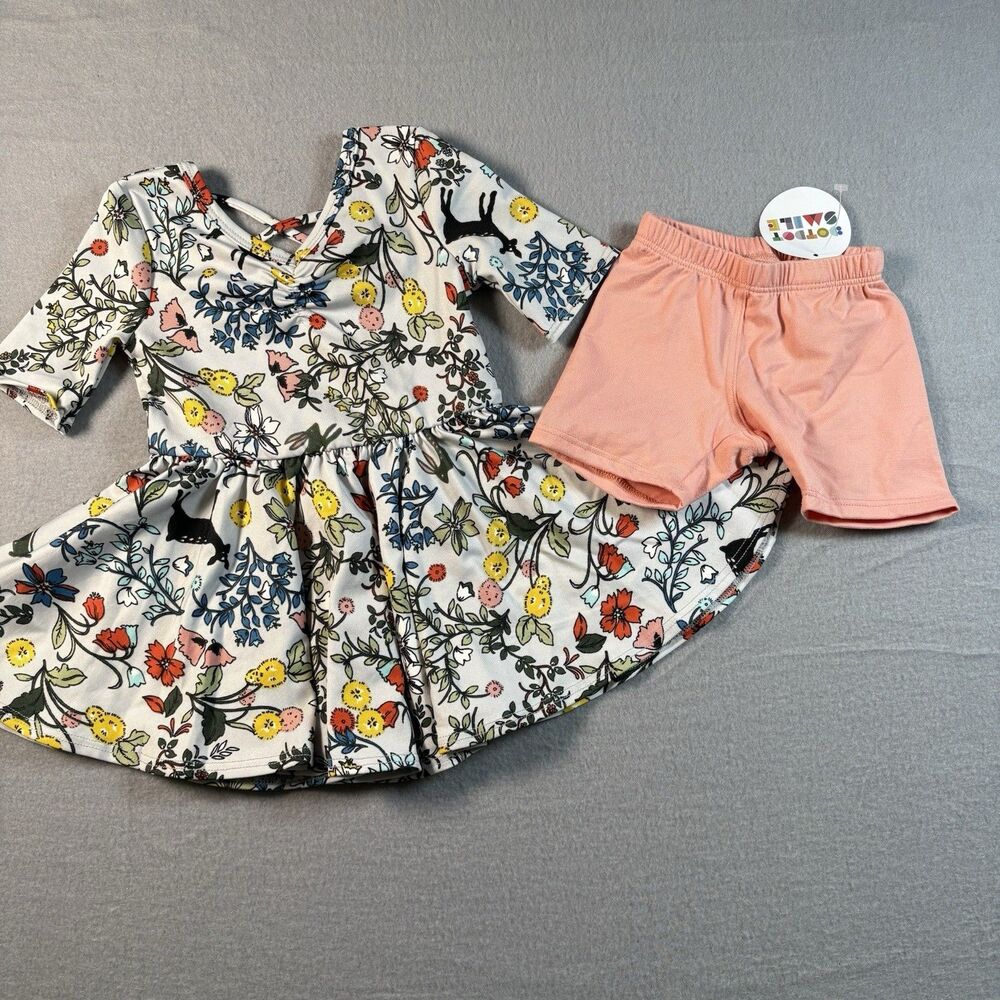 Dot Dot Smile Girls Dress Lot NWT 6-12M Dress Set With Shorts And Extra Dress